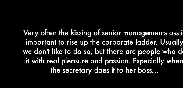  The hot and sexy secretary deep licking ass of her boss and milking him to last drop of sperm